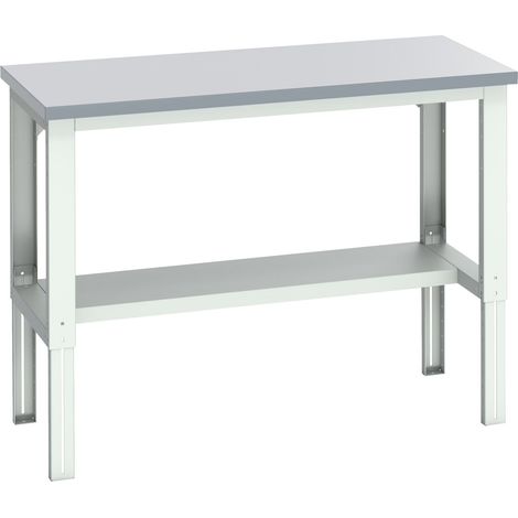 Bott 41003657.16V Cubio Adjustable Bench with Half Shelf, Laminate Top 1500 x 750mm