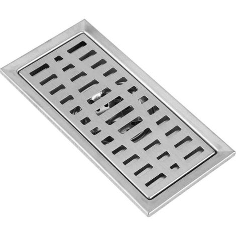 20x10 cm Fdit Scarico doccia rettangolare lineare Scarico a pavimento Bagno Doccia Cucina Rifiuti Grattugia per capelli Filtro in acciaio inox