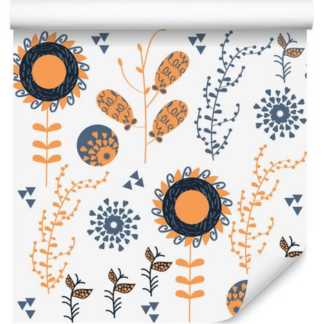 Papier peint minimaliste tournesols pour salon et chambre 50x1000 cm (1/5)