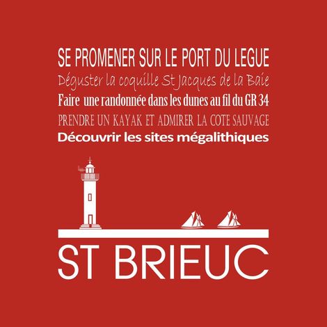 Tableau sur toile Saint-Brieuc tango 30x30 cm - Impression sur Toile Murale Décorative - Image imprimée en HD sur Toile - Toile sur Châssis en Bois FSC - Fabriqué en France (1/4)