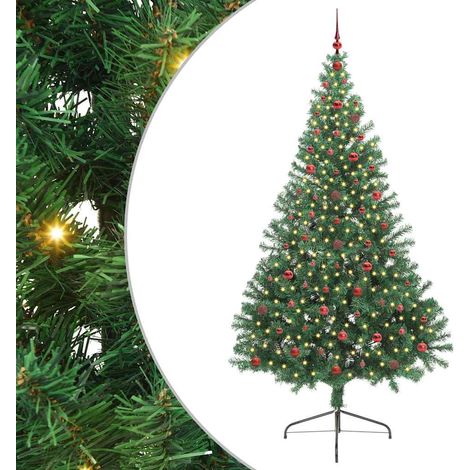 Sapin de Noël  Arbre de Noël artificiel pré-éclairé Vert 240 cm PVC (1/5)