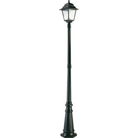 Lampione Esterno Contemporaneo H212Cm Quadrata Alluminio E Vetro Nero 1 Luce E27 (1/5)