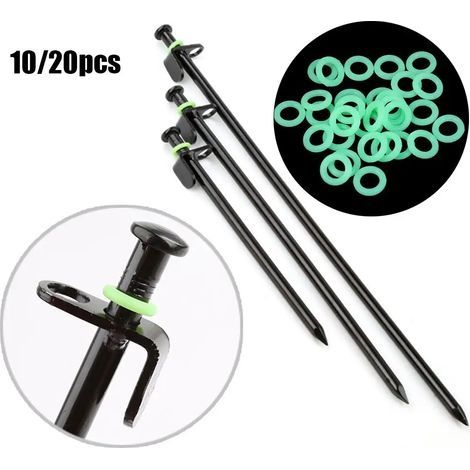 20 Pcs Camping En Plein Air Silicone Lumineux Tente Peg Anneau Veilleuse Tentes Accessoires (1/5)