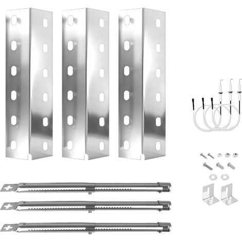 Pièces de rechange pour barbecue à gaz avec 3 cache-brûleurs, 3 brûleurs universels de 31 à 45 cm, allume-feu pour Enders Chicago 3, Enders Boston Pro 3k/6 Kr Turbo, Enders Boston Pro 3k