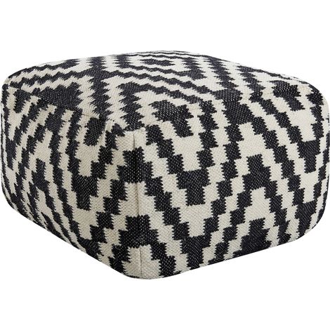 Pouffe KNIDOS Wool Black/ White