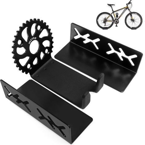 Support mural pour vélo, rangement de pédales de vélo, support mural pour vélo, crochets de fixation robustes pour vélos de route, VTT ou vélos hybrides dans le garage ou la maison (1/5)