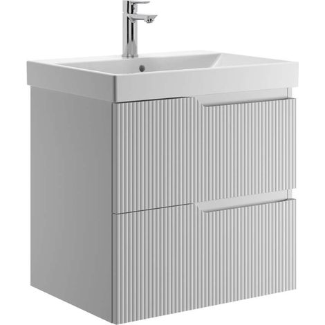Jika Cubito Style - Waschtischunterschrank, 60 × 57 × 45 cm, 2 Schubladen, mattweiß H40J4414023041 (1/4)