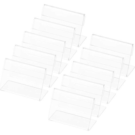Lot de 30 porte-affiches horizontaux en acrylique transparent avec support en forme de L - Compacts et pratiques (1/5)