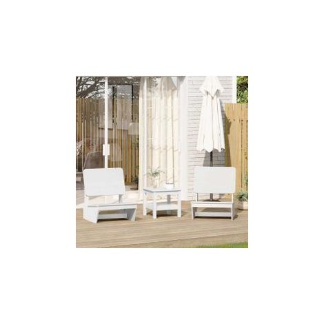 Chaises de jardin lot de 2 blanc 60x64x70,5 bois massif pin (1/5)