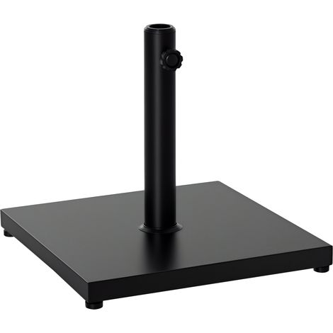 Pied de parasol carré 18 kg pour mâts Ø35-48 mm noir, finition soignée (1/5)