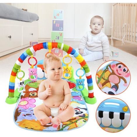 SOULONG Tapis de Jeux Piano Enfant Bébé Tapis d'Éveil Musical 75 x 63 x 45cm Tapis de Gymnastique Jouet Éducatif pour Bébé 0-1 (1/4)