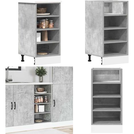 vidaXL Armoire de plancher gris béton 40x44,5x81,5cm bois d’ingénierie (1/5)