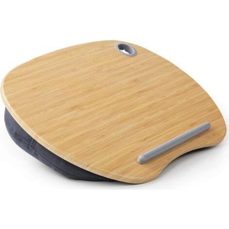 Support ordinateur portable en bambou avec coussin – Bureau de genou avec trou de câble et bandes antidérapantes – Pour PC et tablette jusqu'à 15,6' (1/5)