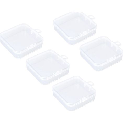 Boîte de Rangement pour Bijoux en Plastique Transparent - 5 Étuis à Boucles d'Oreilles et Accessoires (1/5)