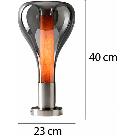 Lampe à poser décorative en verre gris fumé TL1027 design postmoderne tl1027 réf 2758 51 × 47 × 33 cm 3,5 kg – Livraison gratuite