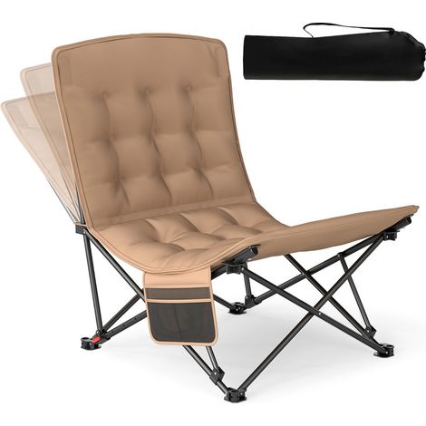 Silla de camping plegable con respaldo regulable 67 x 90-110 x 87-73 cm confort ergonómico diseño marrón 200011138