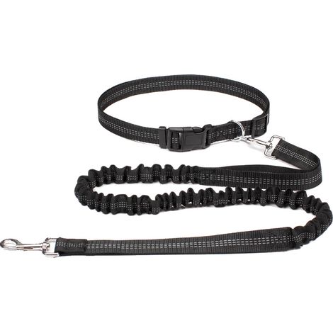Correa para perros, diseño manos libres, cinturón ajustable, color negro. (1/2)