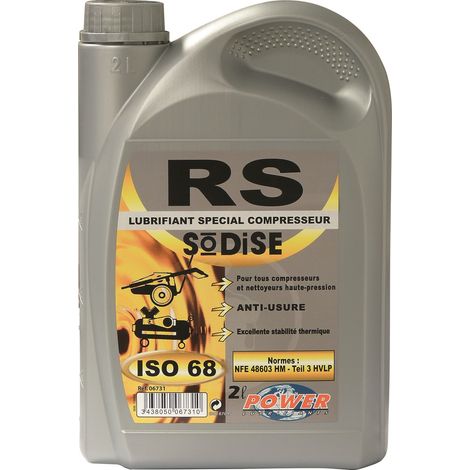 Huile de coupe ISO 68 6731 – Bidon de 2L – Anti-usure pour compresseurs et nettoyeurs haute pression – Excellente stabilité thermique – Sodilub