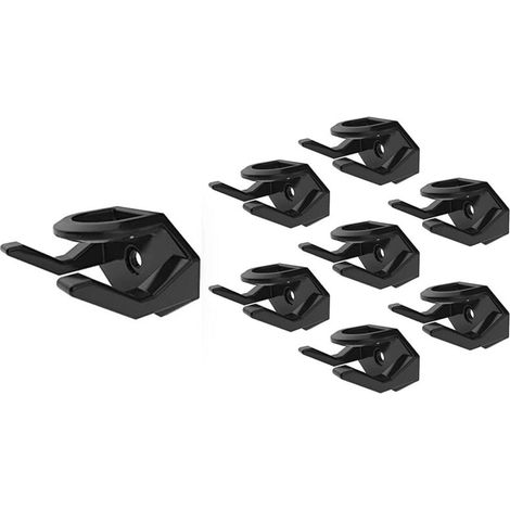 Pack Self Adhesive Wall Hooks, ABS, Black