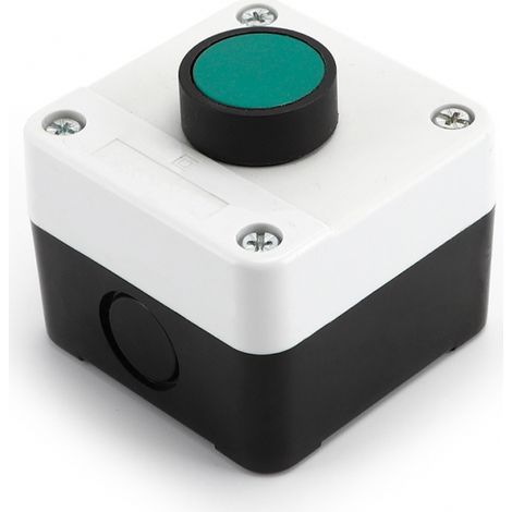 1 Stück wetterfester grüner Druckknopfschalter, Einzeldruckknopf-Steuerkasten, zur Steuerung von AC-Schützen, elektromagnetischen Startern
