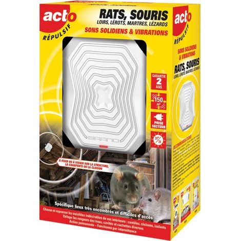 Repellente a Suoni Solidi Vibranti per Ratti e Topi 150 m² - Acto