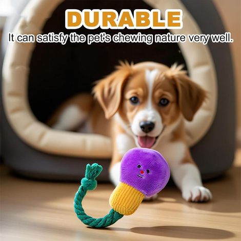 Lot de 2 jouets en peluche pour chiens en forme de lampes, jouets couineurs mignons pour petits chiots, pour jouer à l'intérieur (1/5)