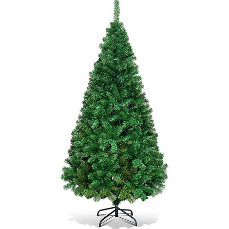 Albero di Natale 180cm con aghi in PVC base metallica Abete per casa ufficio negozi hotel (1/4)