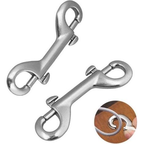 Pièces Mousqueton Inox, Mousqueton À Double Extrémité Clips, Mousqueton Laisse Chien, Double Extrémité Clip Crochet, Mousqueton Double Boulon, Double Boulon Extrémité Clip Crochet（90mm） (1/5)
