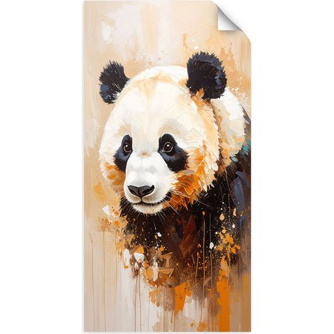 Selbstklebendes Poster – Wandsticker Panda Tiere gemalt 50x100 cm (1/3)
