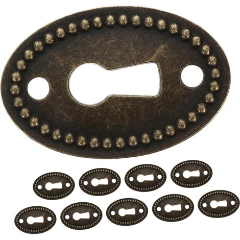 Lot de 10 cache-serrures ovales en métal pour tiroirs style (1/5)