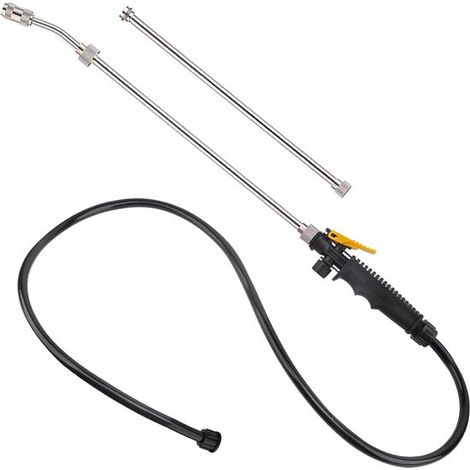 Lanza de riego eléctrica - Pértiga de extensión para riego de jardín - Fabricada en acero inoxidable - 72 cm - Plateada (1/5)