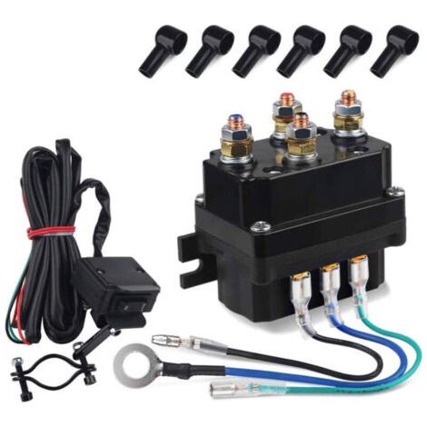Relais de contacteur solénoïde de treuil 12V 250A – Pour treuils 3000-5000 lb – Acier allié résistant aux intempéries – Installation facile (1/4)