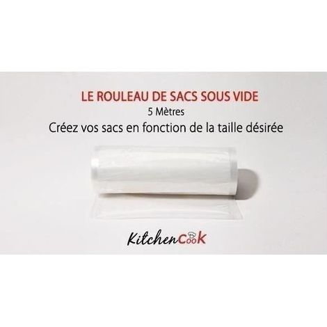 Rouleau sacs sous vide - HARPER - Cuisio Seal - 22 cm x 5 m - Qualité alimentaire (1/2)