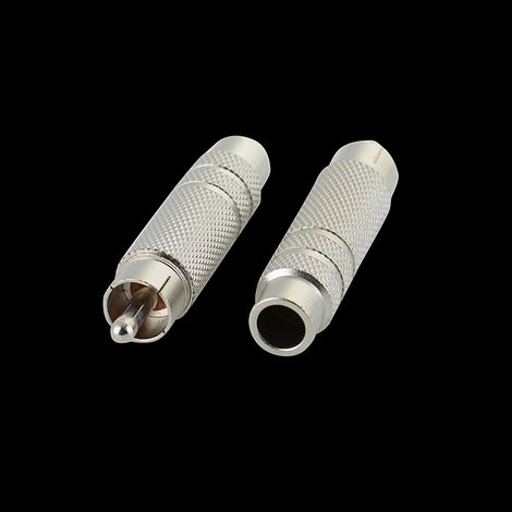 RCA male to 6.35 mm female adapter, nickel-plated audio jack for 6.5 mm microphone to RCA AV (1/5)