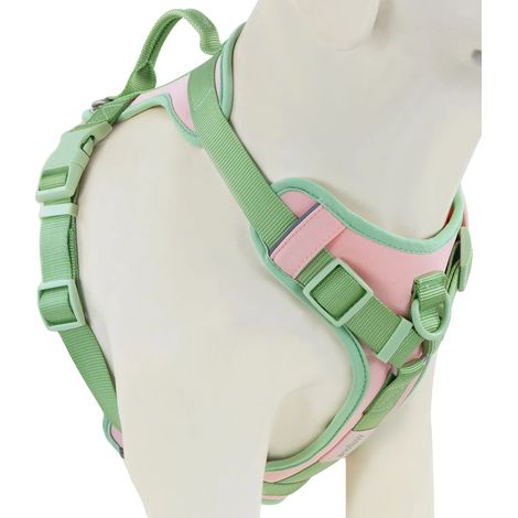 Arnés para perros, diseño antitirones, ajuste regulable, XL-c, color rosa CC (1/2)
