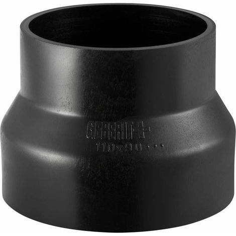 Reductor PEHD 90x75 simétrico corto, color negro (HDPE alcantarillado) (1/5)