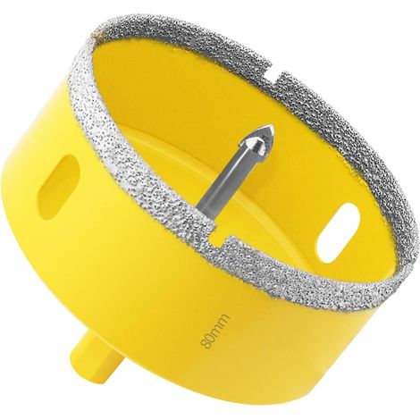 Scie Cloche Diamantée de 80mm avec Foret Guidage, Foret Trépan Diamant pour Carrelage, Porcelaine, Verre, Marbre et Céramique (1/5)
