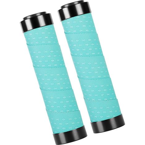 Confezione da 2 manopole multifunzionali per manubrio di bicicletta, eleganti e comode, per mountain bike e bici pieghevoli - ciano (1/5)