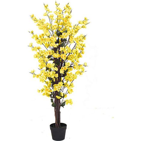 120cm Artificial Yellow Blossom Tree
