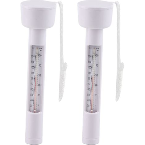 Lot de 2 thermomètres flottants blancs pour piscine, spas, jacuzzis et aquariums.-AquaForge (1/5)