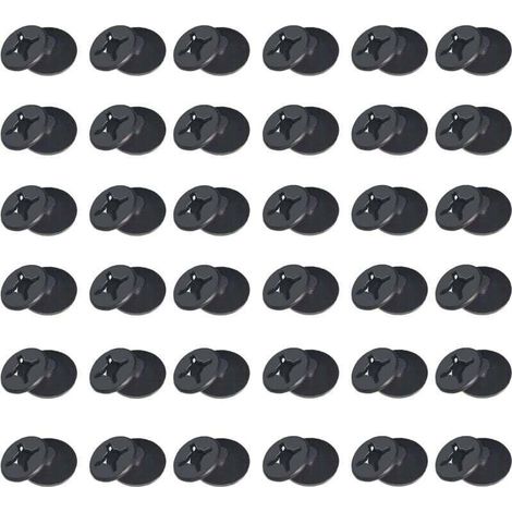 Lot de boutons de fixation pour moustiquaire, fenêtre, moustiquaire, fenêtre de toit, sans perçage (36PCS, Noir) (1/4)