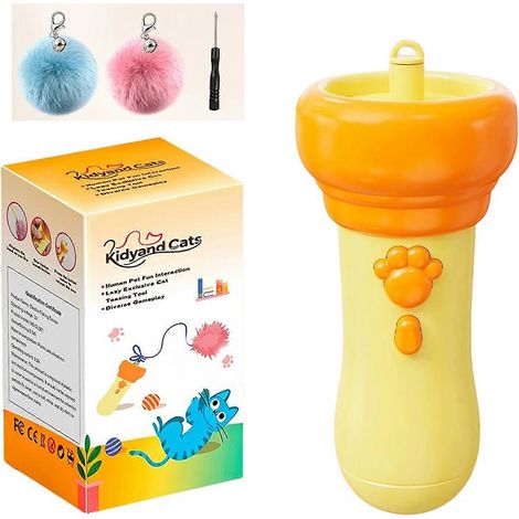 Canne à pêche électronique interactive pour chat, jouet de pêche électrique pour chats d'intérieur, rechargeable par USB, mouvement réaliste automatique, orange (1/5)