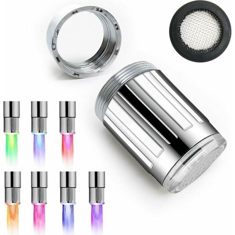 Lot de 2 Robinet d'eau LED Coloré, robinets led, 7 couleurs changeantes robinet d'eau robinet lumineux à LED embout (1/5)