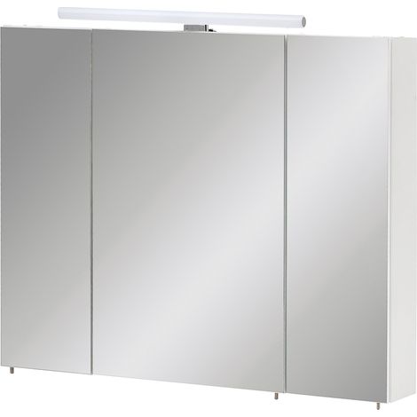 Badezimmer Spiegelschrank 80 cm weiß matt MESA-80 (1/4)