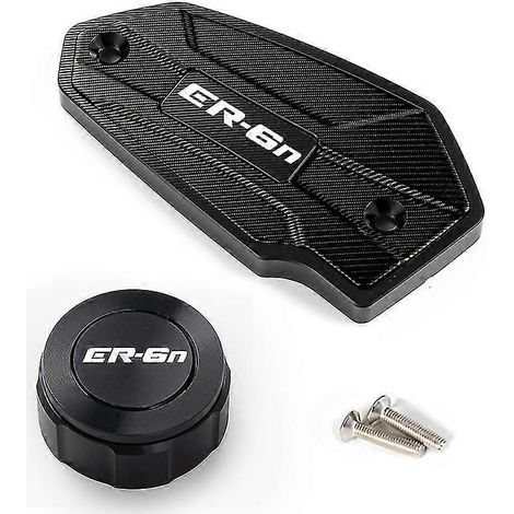 Accessoires pour motos Kawasaki ER6N (2009-2014) : bouchons de réservoir et de remplissage de liquide de frein avant et arrière – Jeu noir (1/4)