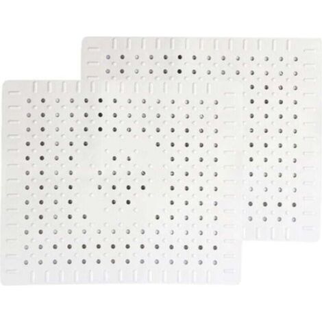 blanc Lot de 2 tapis de protection pour évier de cuisine en caoutchouc antidérapant durable, facile à nettoyer et à couper soi-même. (1/5)