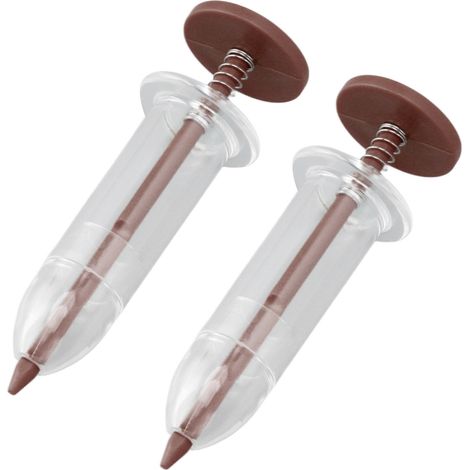 Lot de 2 mini semoirs distributeurs de graines, petits semoirs portatifs réglables, outil de jardinage marron (1/5)