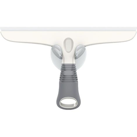 Raspador multifuncional de silicona para ventanas, cristales, mamparas de ducha y lunas de coche. Limpiacristales de alta resistencia con ventosa, 25 cm, blanco, 1 unidad.