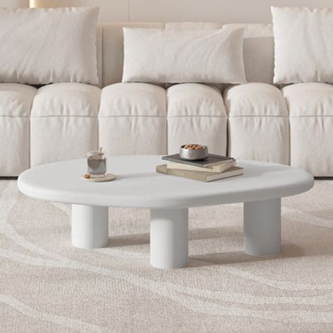 Table basse organique en fibre de ciment écru 120cm RITA (1/5)