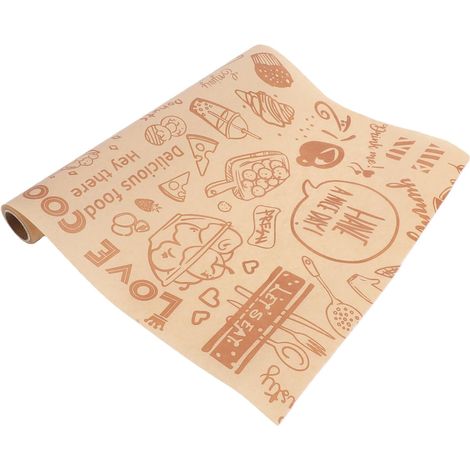 Roll of parchment paper, non-stick and greaseproof baking paper, 8 x 30 cm, for oven baking (BROWN) (1/5)